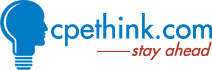 Logo of CPE Think, a platform offering rotating free self-study CPE courses on accounting, management, and soft skills.