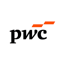 Logo of PricewaterhouseCoopers (PwC), offering live and on-demand webcasts for continuing professional education credits.